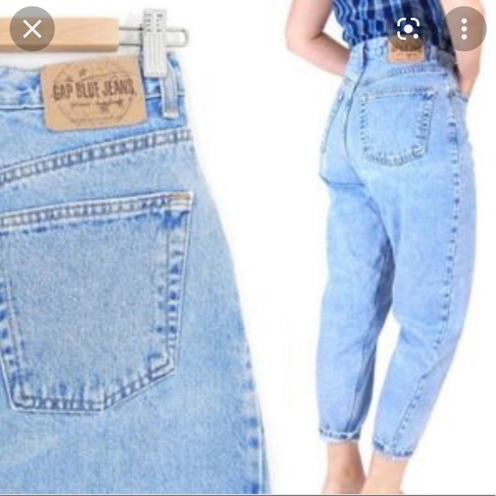 Vintage Gap Reverse Fit Jeans Womens 8 Blue Medium High Waisted Mom Taper Ankle